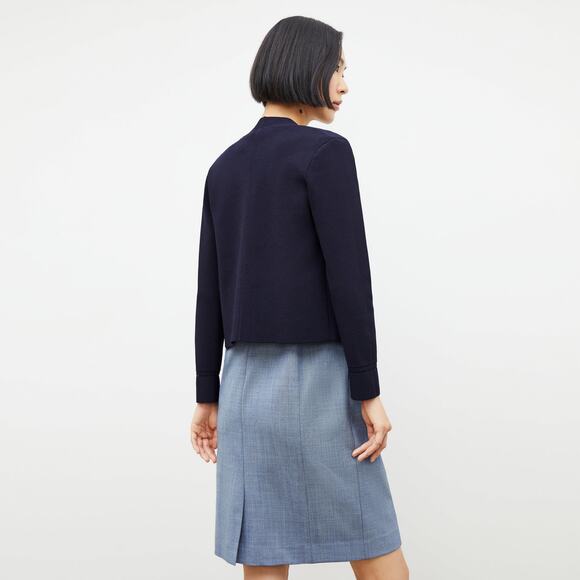 M.M. LaFleur The Sant Ambroeus Jardigan Crop Cardigan Sweater Navy Plus Size 1X - Picture 2 of 13